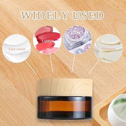 5 Stück 20g 20ml Amber-Glasdosen mit Kunststoffdeckel, nachfüllbare Probendosen für Lotionen, Cremes, Lidschatten, Balsam