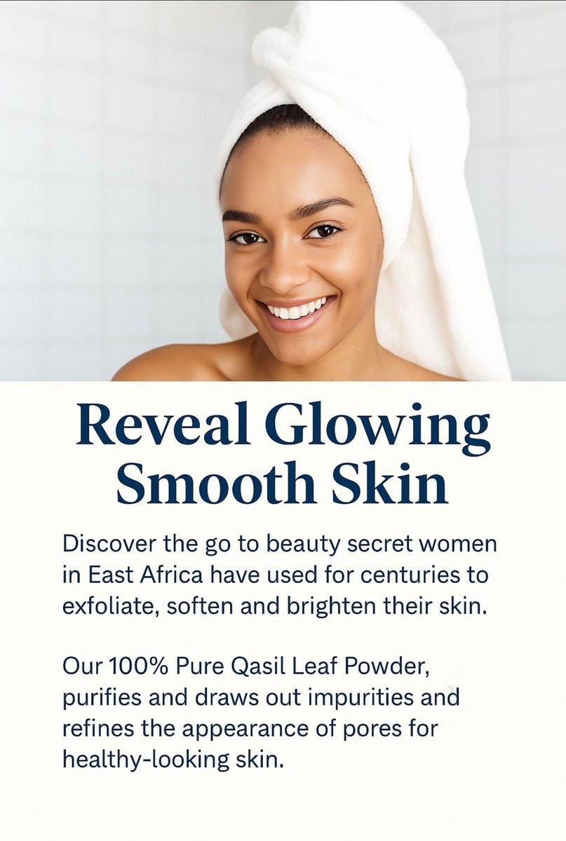 Qasil Organics – 100% reines Qasil-Blattpulver – Tiefenreinigende Gesichts- & Körpermasken – Befreit von Unreinheiten, Mitessern und verstopften Poren für eine klare Haut – 100 g