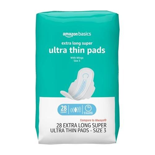 Ultra dünne Binden mit Flexi-Flügeln für die Periode, extra lang, super saugfähig, auslaufsicher, unparfümiert, Größe 3, 28 Stück