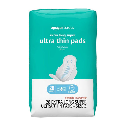 Ultra dünne Binden mit Flexi-Flügeln für die Periode, extra lang, super saugfähig, auslaufsicher, unparfümiert, Größe 3, 28 Stück