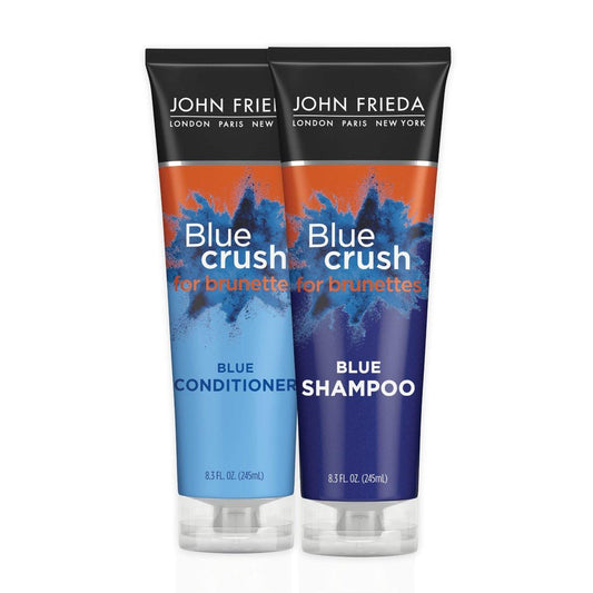 John Frieda Blue Crush Shampoo & Conditioner Set für Brünette – Pflege & kühle Töne für coloriertes & natürliches braunes Haar, 8,3 Unzen (2er-Pack)
