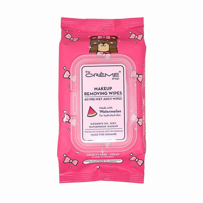 The Crème Shop Make-up Entfernungstücher mit Wassermelone für hydratisierte Haut (60 feuchte Tücher)