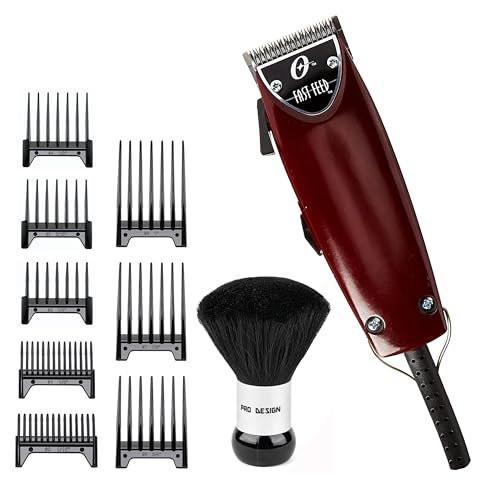 Oster Fast Feed Verstellbarer Pivot-Motor-Haarschneider 76023-510 mit 8-teiligem Aufsteckkamm-Set und Nackenbürste