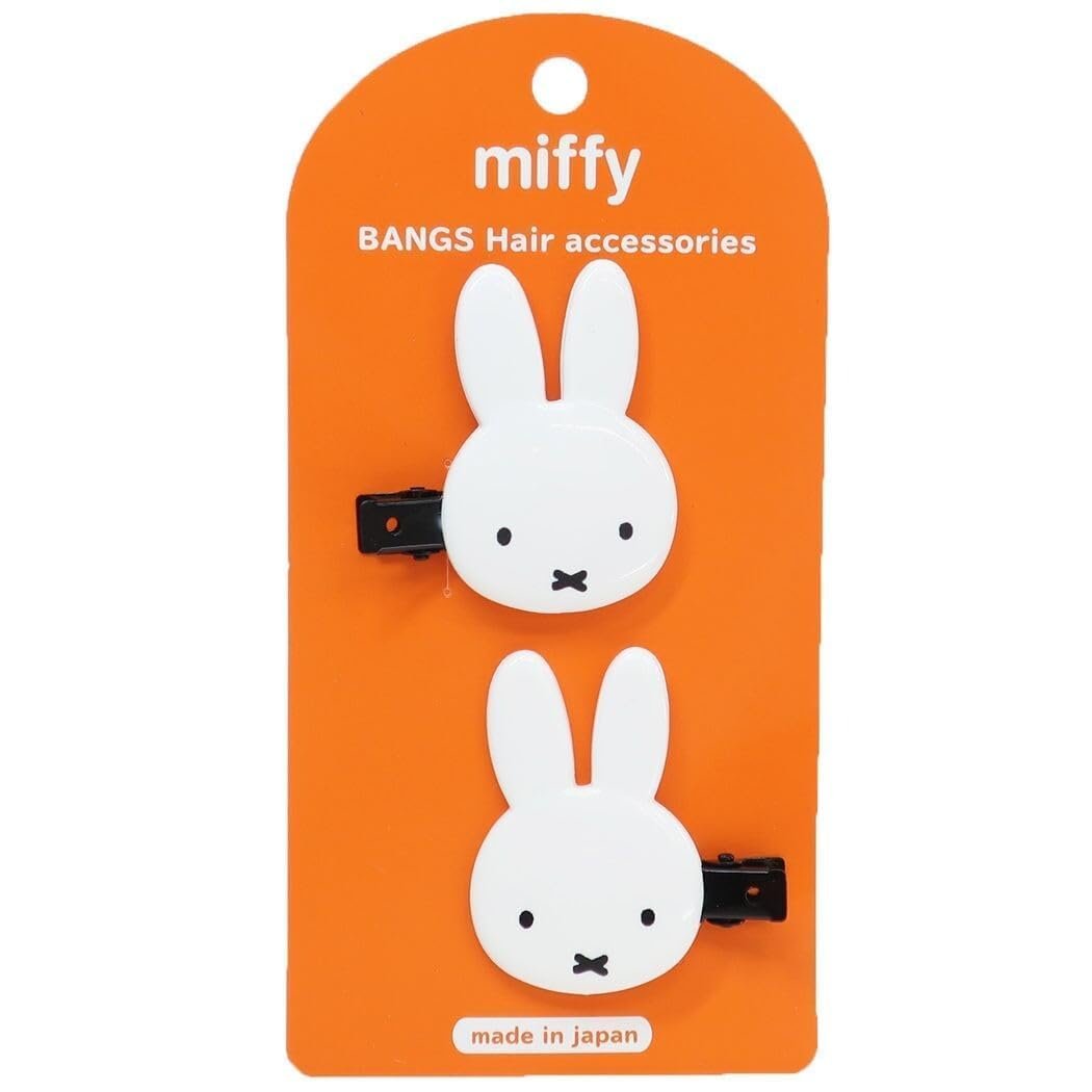 Miffy Pony-Clip mit Pony-Fransen – Haarklammer für Männer und Frauen, Dick Bruna Design, 2er-Pack, Weiß