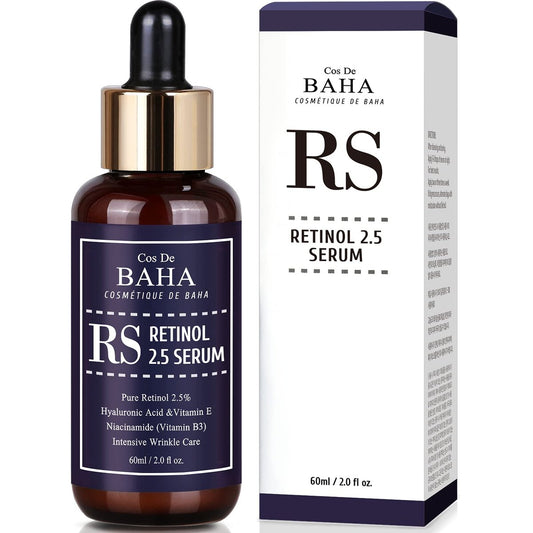Retinol 2,5 % Lösung Gesichtsserum mit Vitamin E – Anti-Aging, Altersfleckenentferner, hochkonzentriert ohne Rezept, 60 ml