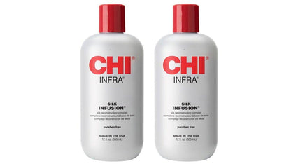 CHI Infra Silk Infusion Leave-In Reconstructing Treatment – Stärkt & Schützt alle Haartypen, alkoholfrei, 2er-Pack (2 x 355 ml)