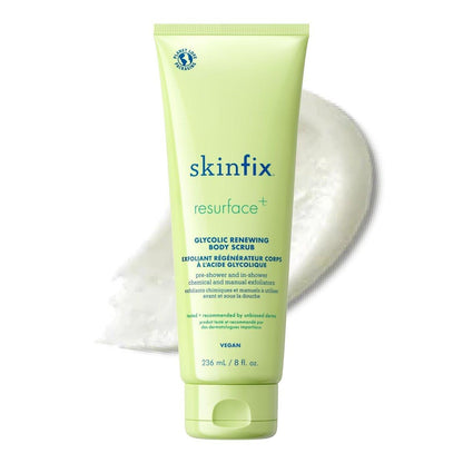 Skinfix Glykolischer Erneuerungspeeling – 8 oz – Dual-Action Körperpeeling mit Milchsäure – Glättet raue Stellen, entfernt Schuppen & verbessert die Hautstruktur – Vegan, Tierversuchsfrei