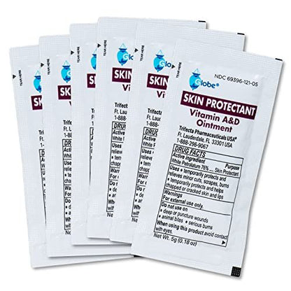 Globe Vitamin A & D Salbe, 144er-Packung (5g Portionspackungen) – Erste Hilfe & Hautschutz mit Lanolin und Petrolatum