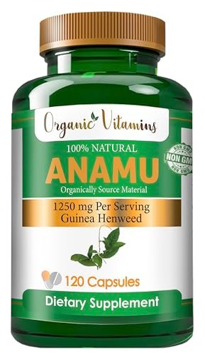 Organische Anamu Kapseln 1250mg - 100% biologisch angebaut - 120 Kapseln Petiveria Alliacea