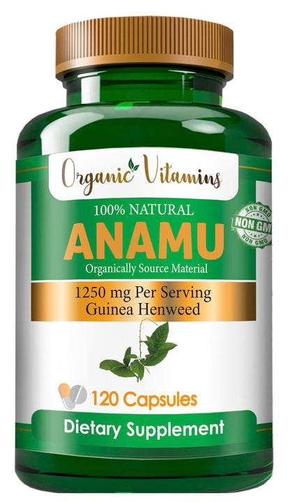 Organische Anamu Kapseln 1250mg - 100% biologisch angebaut - 120 Kapseln Petiveria Alliacea