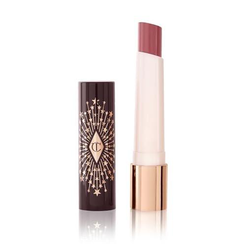 Charlotte Tilbury Hyaluronic Happikiss Lipstick Balm – Hochglänzender, feuchtigkeitsspendender Lippenbalsam mit saftigem Farbton – für voller aussehende, gepflegte Lippen – Pillow Talk