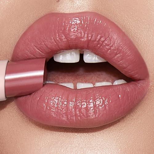 Charlotte Tilbury Hyaluronic Happikiss Lipstick Balm – Hochglänzender, feuchtigkeitsspendender Lippenbalsam mit saftigem Farbton – für voller aussehende, gepflegte Lippen – Pillow Talk