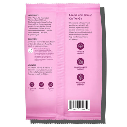 Rael Feuchttücher für die Intimhygiene, spülbar, Reisegröße, für alle Hauttypen, tägliche Anwendung (Beruhigend, 30 Tücher, 3er-Pack)