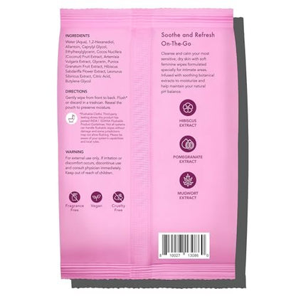 Rael Feuchttücher für die Intimhygiene, spülbar, Reisegröße, für alle Hauttypen, tägliche Anwendung (Beruhigend, 30 Tücher, 3er-Pack)