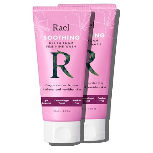 Rael Intimwaschgel, sanfte Gel-zu-Schaum-Formel für Frauen, Intimpflege mit sauberen Inhaltsstoffen (4,4 Fl Oz, 2er-Pack)