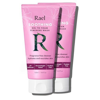 Rael Intimwaschgel, sanfte Gel-zu-Schaum-Formel für Frauen, Intimpflege mit sauberen Inhaltsstoffen (4,4 Fl Oz, 2er-Pack)