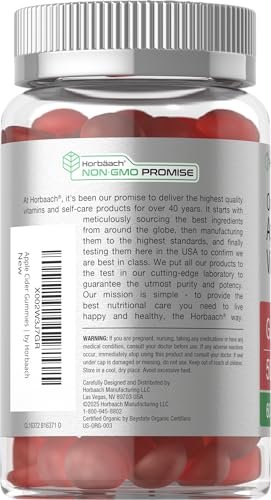 Horbäach Bio Apfelessig Gummibärchen | 60 Stück | Vegan, Nicht-GVO & Glutenfrei | USDA Bio ACV | Apfelgeschmack