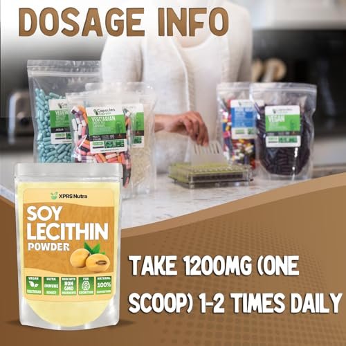 XPRS Nutra Sojalecithin Pulver, lebensmittelecht, Fettemulgator – Geeignet zum Kochen, Backen und mehr – Veganfreundliches Kochhilfsmittel (113 g)