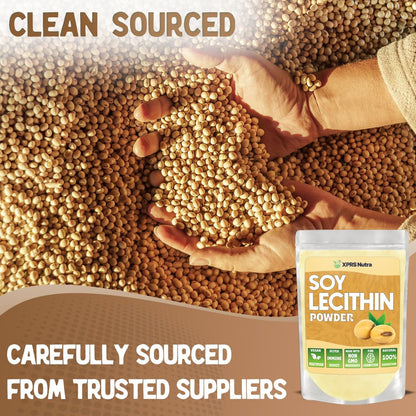XPRS Nutra Sojalecithin Pulver, lebensmittelecht, Fettemulgator – Geeignet zum Kochen, Backen und mehr – Veganfreundliches Kochhilfsmittel (113 g)