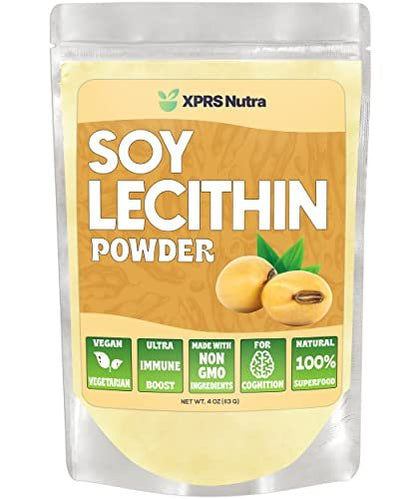 XPRS Nutra Sojalecithin Pulver, lebensmittelecht, Fettemulgator – Geeignet zum Kochen, Backen und mehr – Veganfreundliches Kochhilfsmittel (113 g)