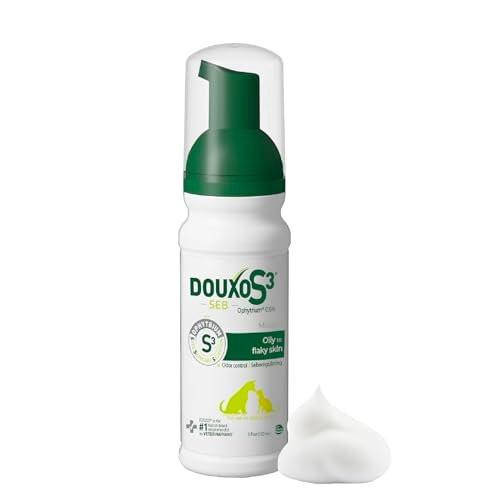 Douxo S3 Seb Mousse 150ml – Seboregulierende & Geruchsneutralisierende Mousse für Hunde und Katzen mit fettiger bis schuppiger Haut