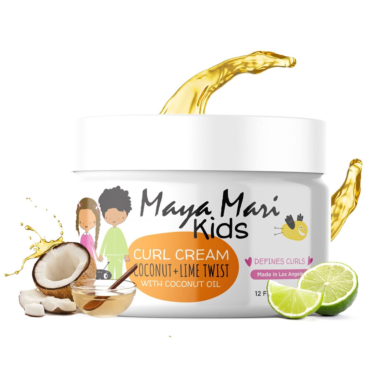 MAYA MARI Kinder Lockencreme mit Kokosöl – Lockenpflege mit Kokos und Limette, 355 ml