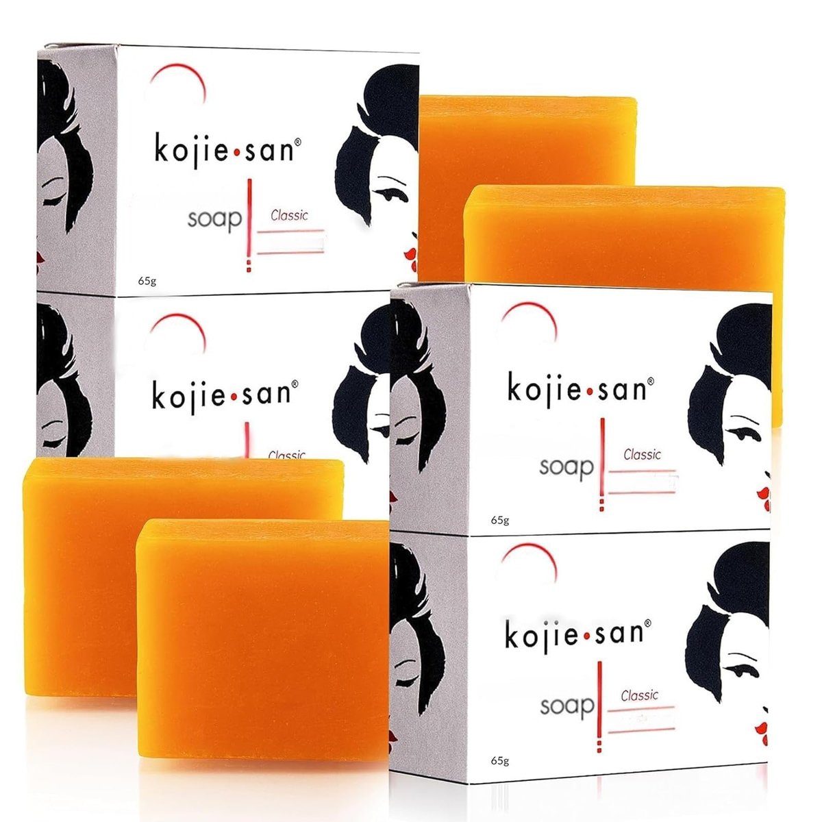 Kojie San Hautaufhellende Seife – Original Kojisäure, Dunkle Flecken Entferner Seife mit Kokos- und Teebaumöl, 65g x 4 Stück
