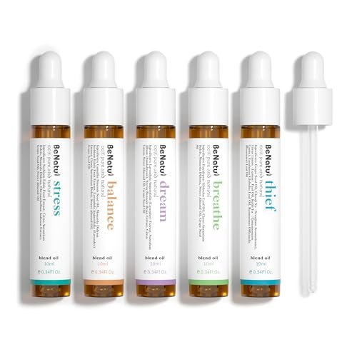 Benatu Ätherische Öle Set – 5er Pack Entspannungsdüfte für Aromatherapie, Diffuser, Massage & Körperpflege (Dream, Breathe, Balance, Stress, Thief)