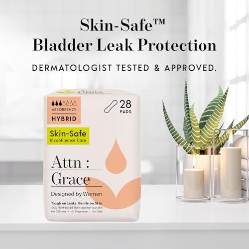 Attn: Grace Hybrid Inkontinenz Einlagen für Damen, 28er-Pack – pflanzlich, hohe Saugfähigkeit, atmungsaktiv – Inkontinenz Einlagen bei leichten Blasenschwächen & empfindlicher Haut