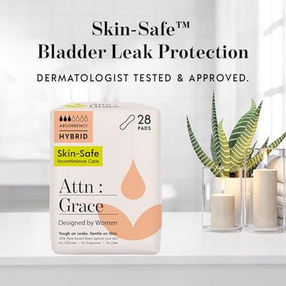 Attn: Grace Hybrid Inkontinenz Einlagen für Damen, 28er-Pack – pflanzlich, hohe Saugfähigkeit, atmungsaktiv – Inkontinenz Einlagen bei leichten Blasenschwächen & empfindlicher Haut