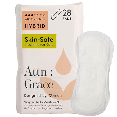 Attn: Grace Hybrid Inkontinenz Einlagen für Damen, 28er-Pack – pflanzlich, hohe Saugfähigkeit, atmungsaktiv – Inkontinenz Einlagen bei leichten Blasenschwächen & empfindlicher Haut