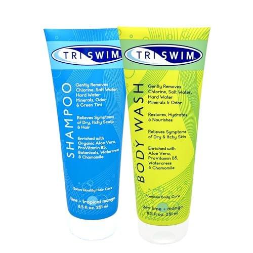 TRISWIM Swim Care Set – Chlorine-Entferner-Shampoo & Duschgel mit Aloe Vera, 2 x 250 ml