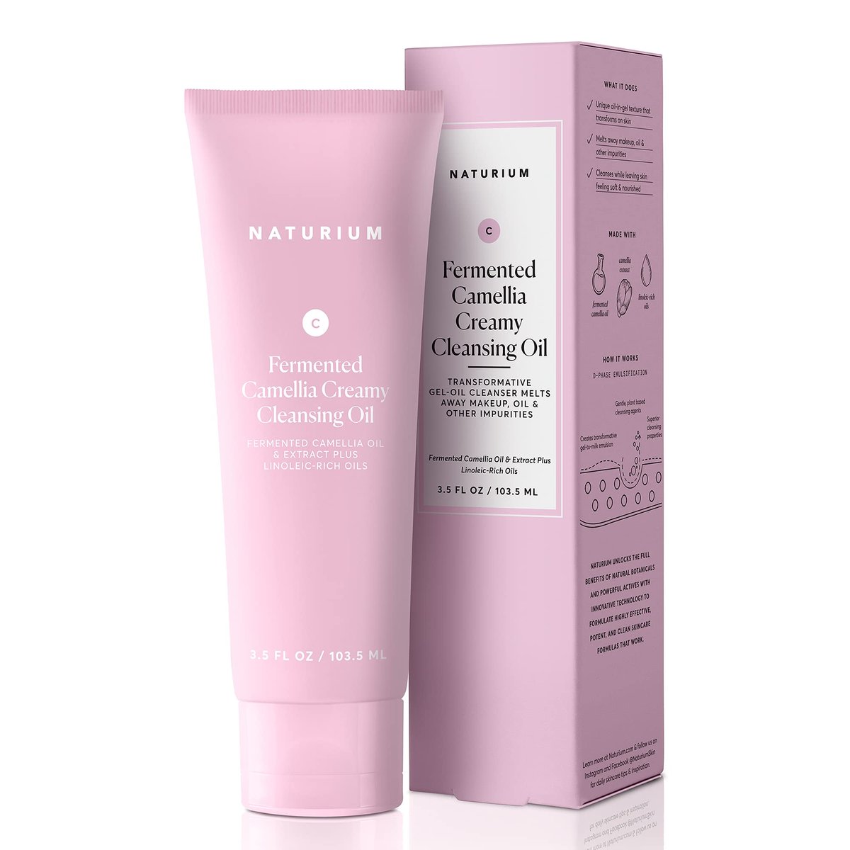 Naturium Camellia Creamy Cleansing Oil – Fermentiertes Kamelienöl & Extrakt mit linolsäurereichen Ölen, 100 ml