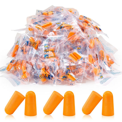 100 Paar Orange Schaumstoff Ohrstöpsel - 33dB NRR Höchster Schutz, Weiche & Bequeme Geräuschunterdrückende Ohrstöpsel für Schlafen, Arbeit, Schnarchen, Bau, Laute Geräusche