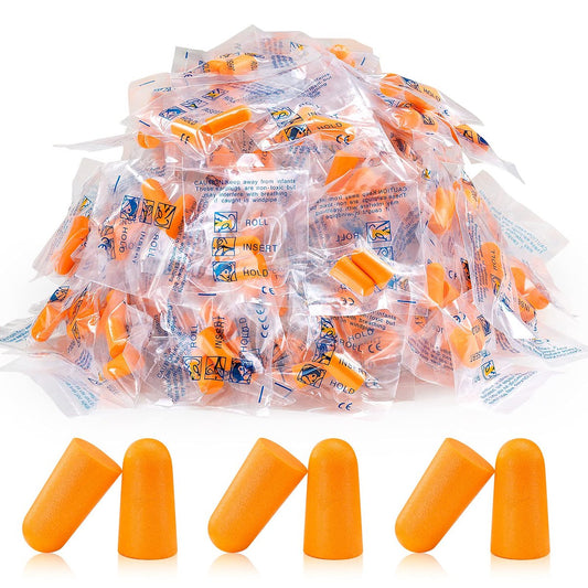 100 Paar Orange Schaumstoff Ohrstöpsel - 33dB NRR Höchster Schutz, Weiche & Bequeme Geräuschunterdrückende Ohrstöpsel für Schlafen, Arbeit, Schnarchen, Bau, Laute Geräusche
