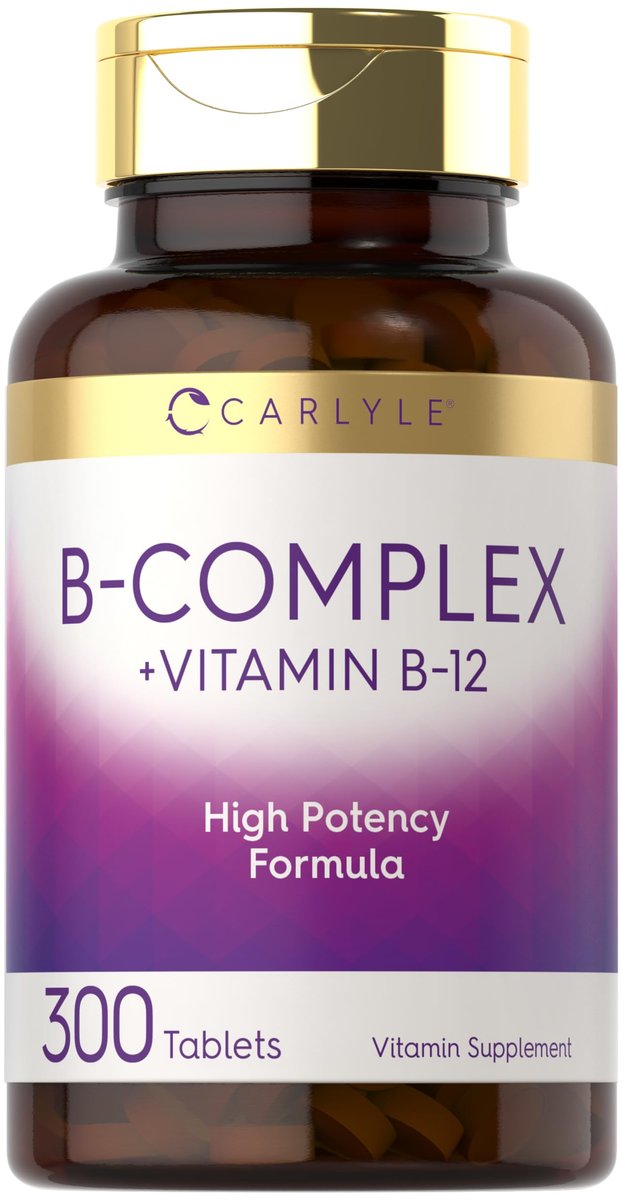 Carlyle B-Komplex Vitamin mit B12 | 300 Tabletten | Hochdosierte Formel | Vegetarisches & Nicht-GVO Nahrungsergänzungsmittel