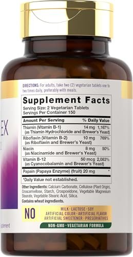 Carlyle B-Komplex Vitamin mit B12 | 300 Tabletten | Hochdosierte Formel | Vegetarisches & Nicht-GVO Nahrungsergänzungsmittel