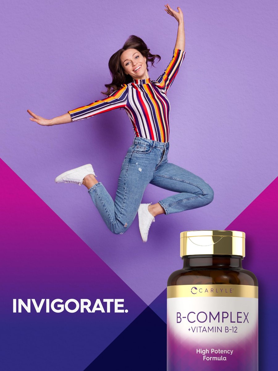 Carlyle B-Komplex Vitamin mit B12 | 300 Tabletten | Hochdosierte Formel | Vegetarisches & Nicht-GVO Nahrungsergänzungsmittel