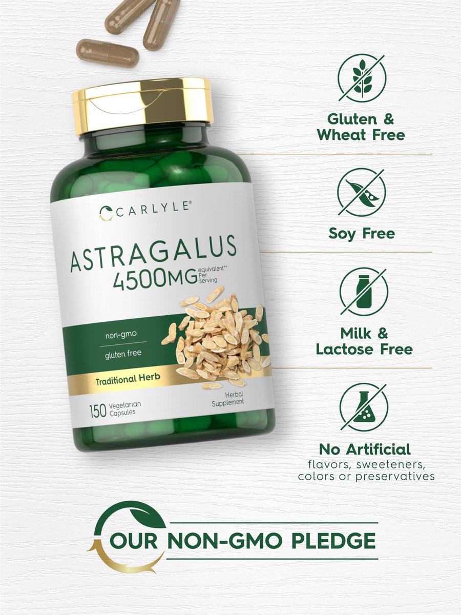 Carlyle Astragalus Wurzel Kapseln | 150 Stück | Vegetarisch, Nicht-GVO, Glutenfrei