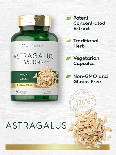 Carlyle Astragalus Wurzel Kapseln | 150 Stück | Vegetarisch, Nicht-GVO, Glutenfrei