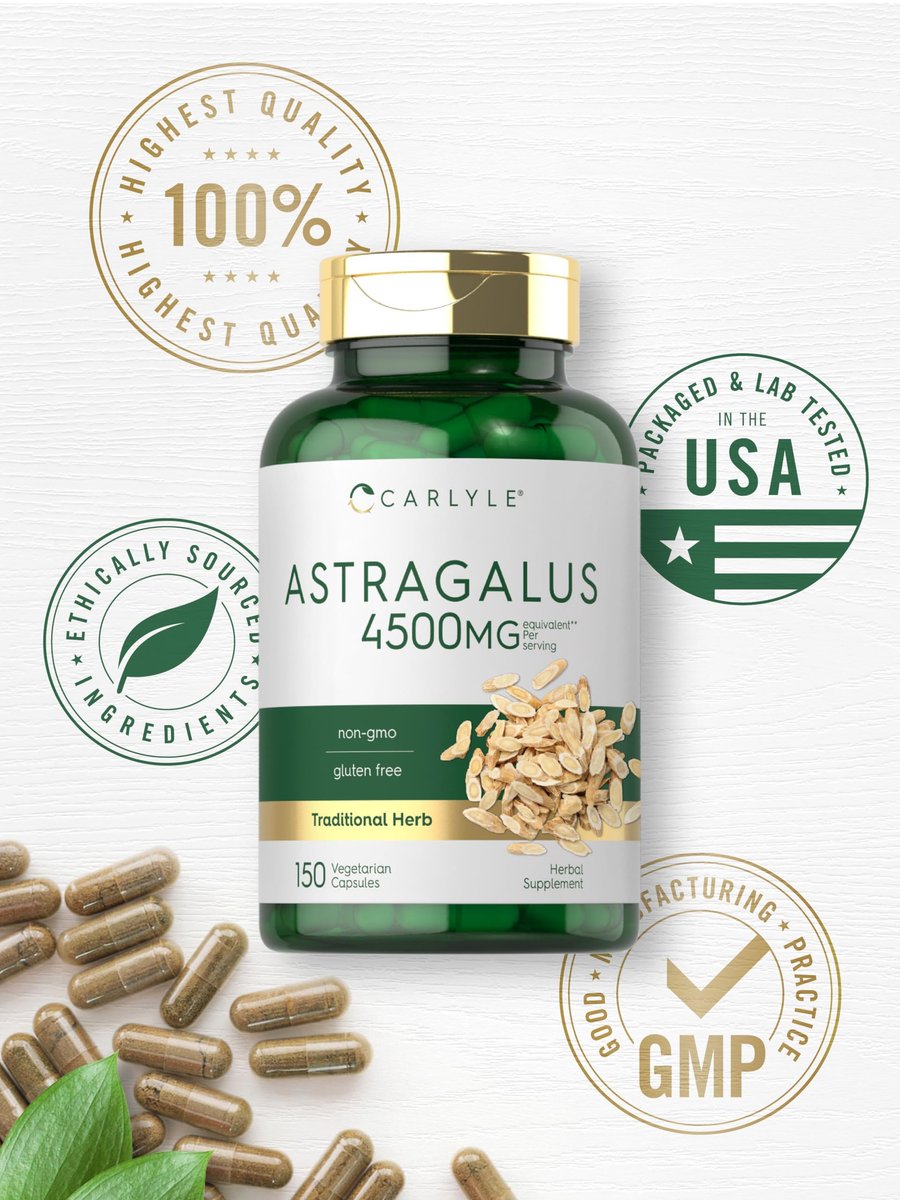 Carlyle Astragalus Wurzel Kapseln | 150 Stück | Vegetarisch, Nicht-GVO, Glutenfrei