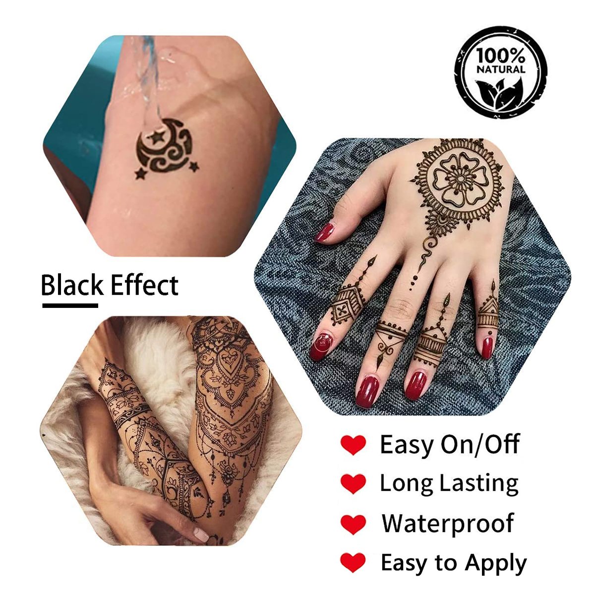 Temporäre Tattoos Set, 4 Stück semipermanente Tattoo-Paste-Kegel, DIY Körperkunst für Frauen, Männer, Jugendliche, mit 3 Farben, 20 Klebe-Schablonen, 1 Flasche, 4 Düsen