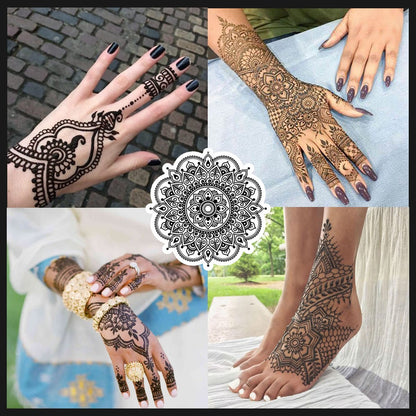 Temporäre Tattoos Set, 4 Stück semipermanente Tattoo-Paste-Kegel, DIY Körperkunst für Frauen, Männer, Jugendliche, mit 3 Farben, 20 Klebe-Schablonen, 1 Flasche, 4 Düsen