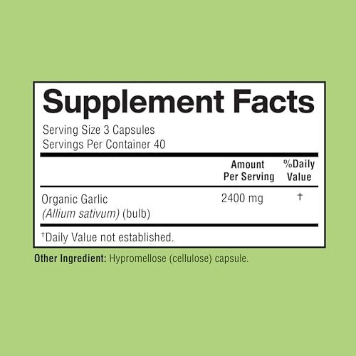 Happi Mi Nutrition Knoblauch Kapseln 2400mg – Aus Bio-Knoblauchzwiebeln, Kalifornien USA Anbau – Natürliches Immununterstützung Supplement, 40-Tage-Vorrat