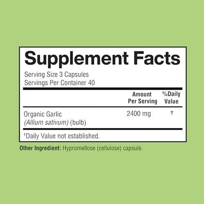 Happi Mi Nutrition Knoblauch Kapseln 2400mg – Aus Bio-Knoblauchzwiebeln, Kalifornien USA Anbau – Natürliches Immununterstützung Supplement, 40-Tage-Vorrat