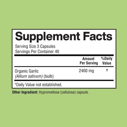 Happi Mi Nutrition Knoblauch Kapseln 2400mg – Aus Bio-Knoblauchzwiebeln, Kalifornien USA Anbau – Natürliches Immununterstützung Supplement, 40-Tage-Vorrat