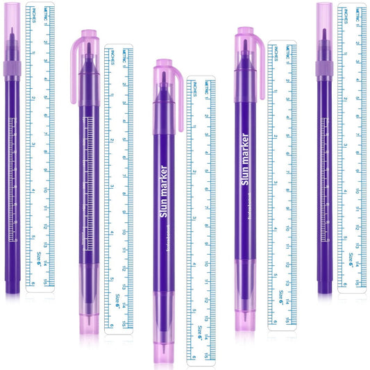 Zonon 5-teiliges Tattoo-Tipp-Marker-Set – Hautmarker-Stifte in 0,5 mm und 1 mm mit Papierlineal für Augenbrauen, Lippen (2 Einzelspitzen, 3 Doppelspitzen)