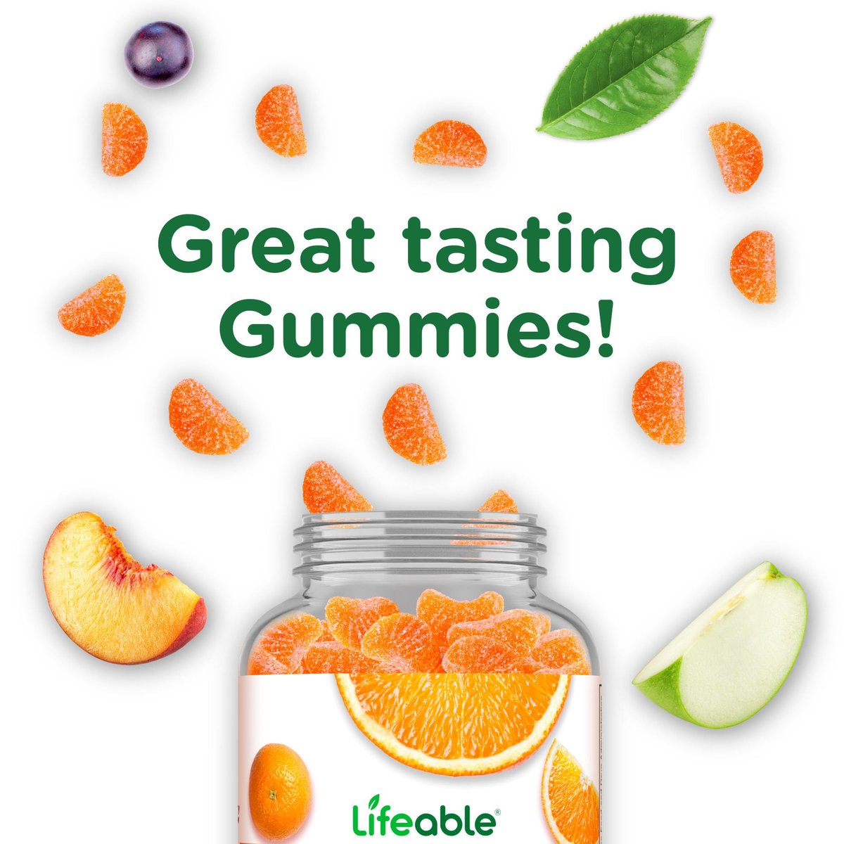 Lifeable Vitamin C Gummies für Erwachsene | 750 mg | Leckerer Orangen-Geschmack | Vegan & Non-GMO | Immununterstützung | 90 Gummis