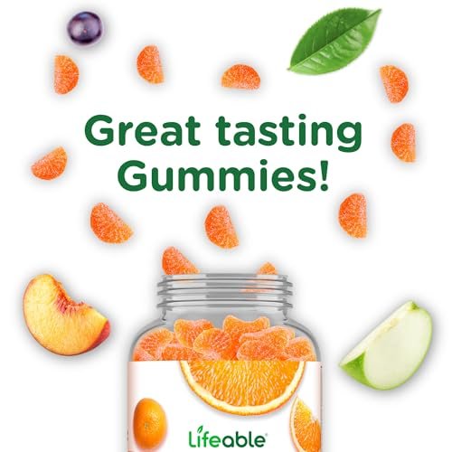 Lifeable Vitamin C Gummies für Erwachsene | 750 mg | Leckerer Orangen-Geschmack | Vegan & Non-GMO | Immununterstützung | 90 Gummis