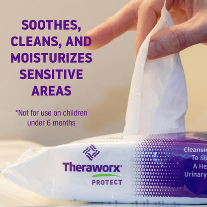 Theraworx Protect 60er-Pack Reinigungstücher zur Unterstützung eines gesunden Harnsystems